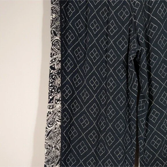 O'Neill Navy Print Casual Johnny Floral Summer Wide Leg Pants Women Size M - Picture 2 of 7